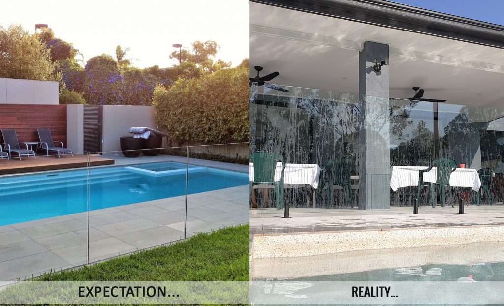 glass fencing vs pool perf - alternative glass fencing perforated and laser cut mesh dot fencing