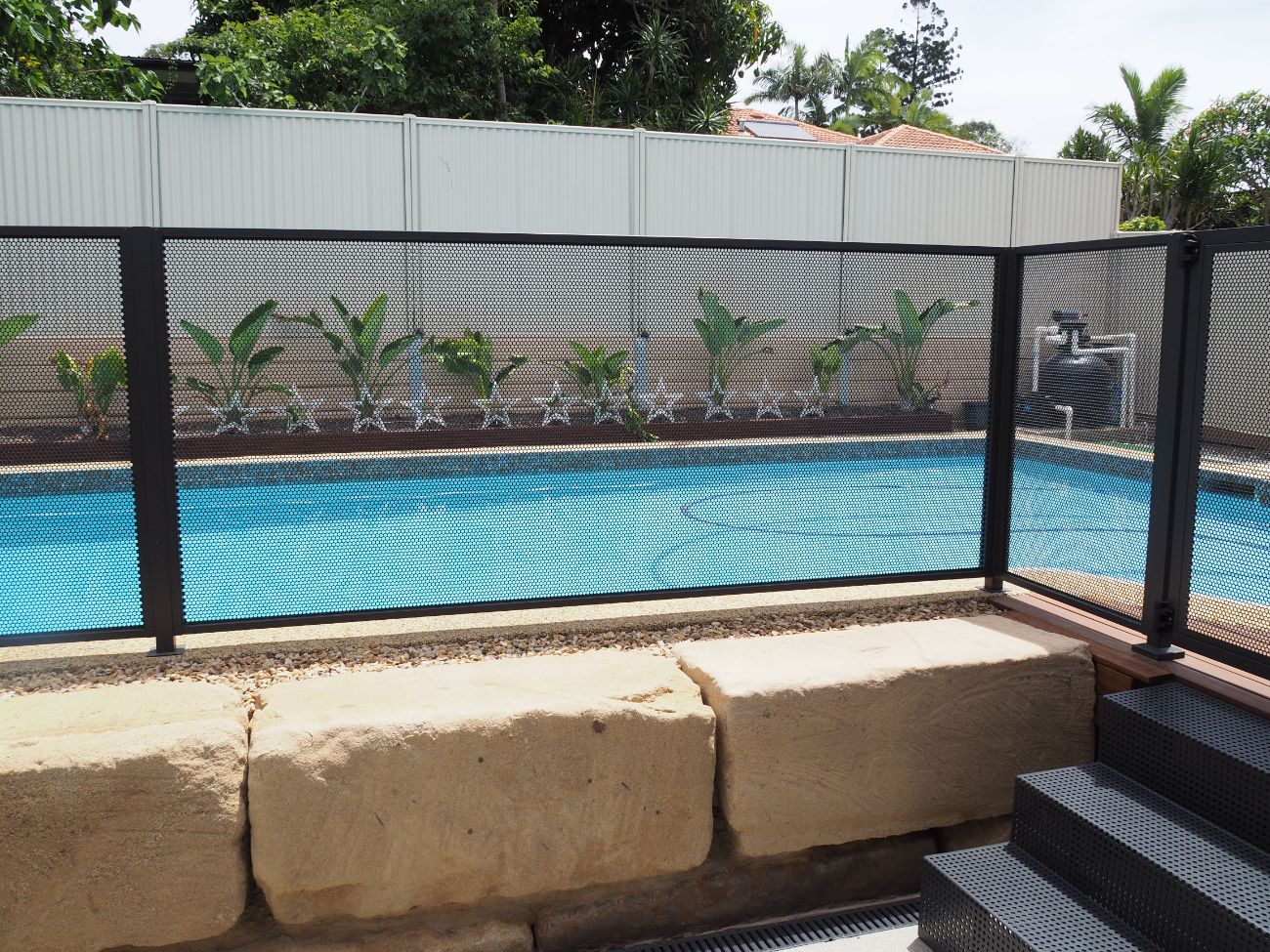 Amazing pool ideas with pool perf glass fencing alternative