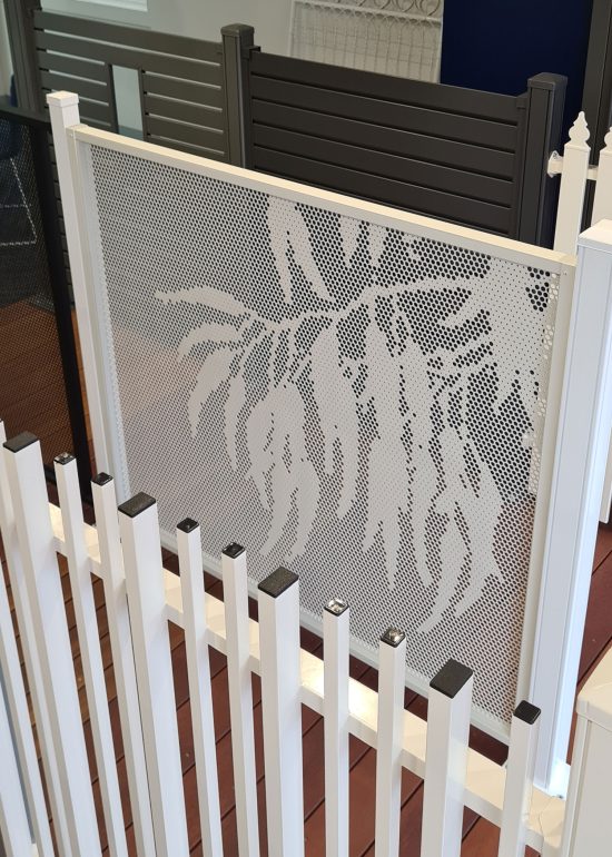 white Pool Perf dolphin fencing